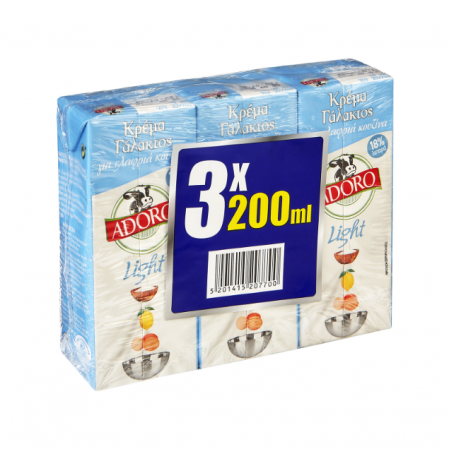 ADORO ΚΡΕΜΑ ΓΑΛΑΚΤΟΣ LIGHT 3*200ml