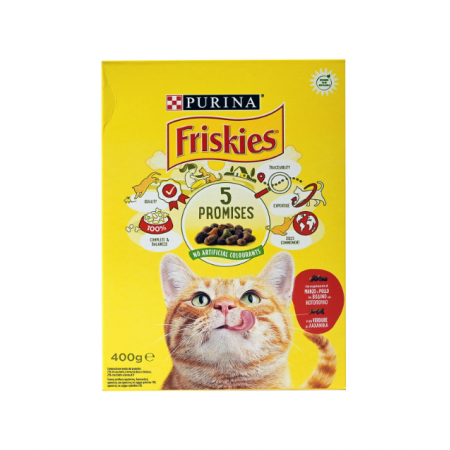 FRISKIES ΚΟΥΤΙ ΓΑΤΑ ΒΟΔΙΝΟ, ΚΟΤΟΠΟΥΛΟ, ΛΑΧΑΝΙΚΑ 400gr