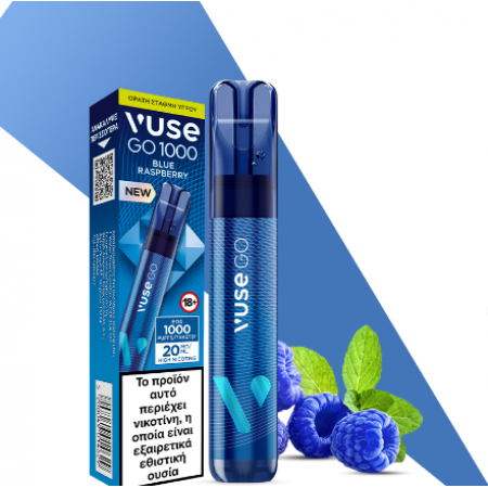 VUSE GO #1000 PEN BLUE RASPBERRY ICE 20MG