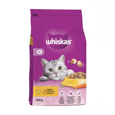 WHISKAS ADULT ΚΡΟΚΕΤΕΣ ΓΕΜΙΣΤΕΣ ΚΟΤΟΠΟΥΛΟ 300gr