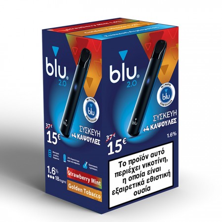 BLU 2.0 TRIAL KIT BLACK STRAWBERRY-TOBACCO 1.6%