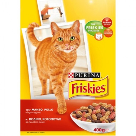 Friskies Ξηρά Τροφή για Γάτες Βοδινό Κοτόπουλο Συκώτι 400gr 