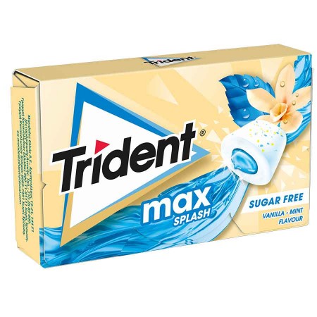 Trident Max Splash Τσίκλες Βανίλια Μέντα 22gr