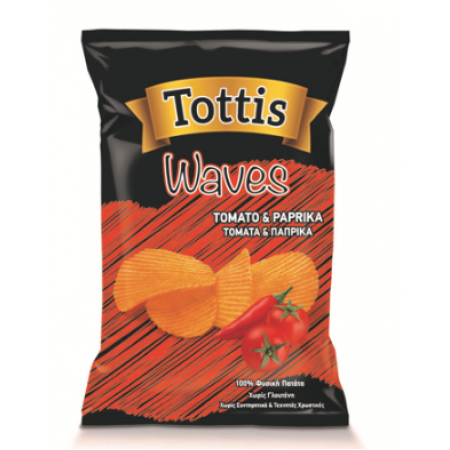 TOTTIS CHIPS ΤΟΜΑΤΑ & ΠΑΠΡΙΚΑ 90gr