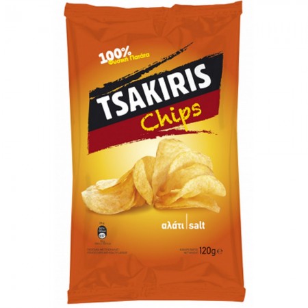 TSAKIRIS Chips με Αλάτι 120gr