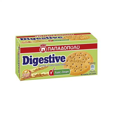 Παπαδοπούλου Μπισκότα Digestive Χωρίς Ζάχαρη 250gr