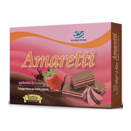 Amaretti Γκοφρέτα Choco Strawberry 68gr