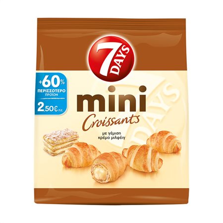 7Days Mini Κρουασάν Με Γέμιση Κρέμα Μιλφέιγ 300GR