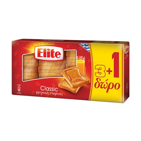 Elite Φρυγανιές Σταρένιες 3X125gr +1 Δώρο