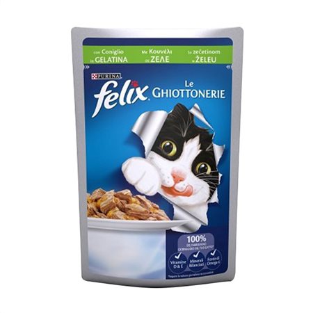 Felix Υγρή Τροφή Γάτας Κουνέλι Σε Ζελέ 100gr