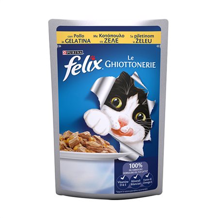 Felix Υγρή Τροφή Γάτας Κοτόπουλο Σε Ζελέ 100gr