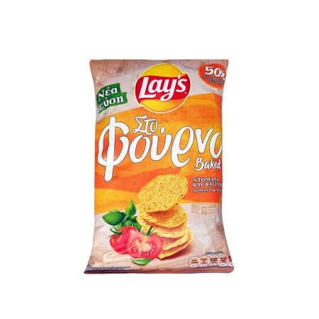 LAY'S ΠΑΤΑΤΑΚΙΑ ΣΤΟ ΦΟΥΡΝΟ ΝΤΟΜΑΤΑ & ΒΑΣΙΛΙΚΟΣ 105gr