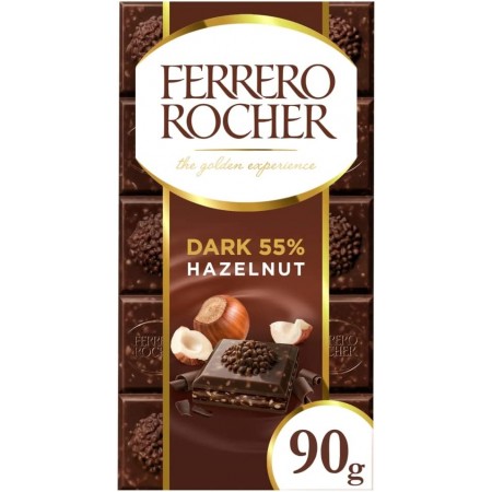 FERRERO ROCHER BAR HAZELNUT DARK 90GR