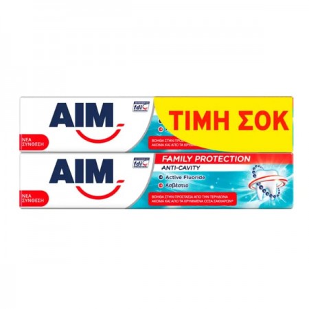 AIM ΟΔΟΝΤΟΚΡΕΜΑ FAMILY PROTECT 2X75ml