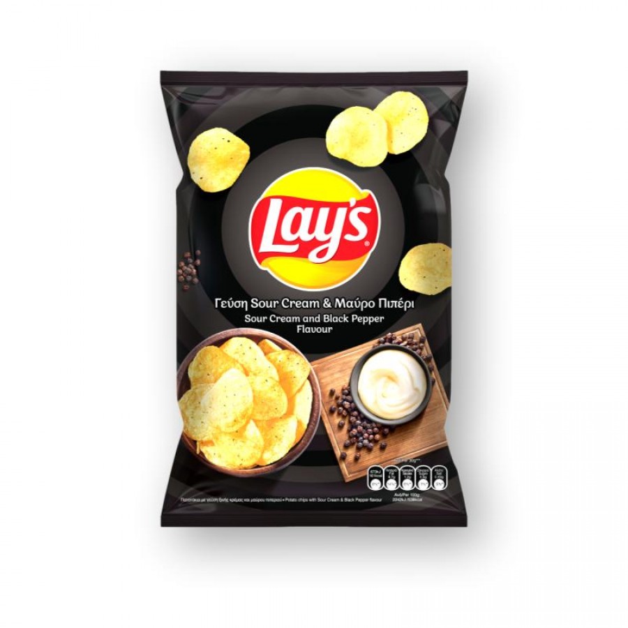 LAYS SOUR CREAM & BLACK PEPPER 105gr