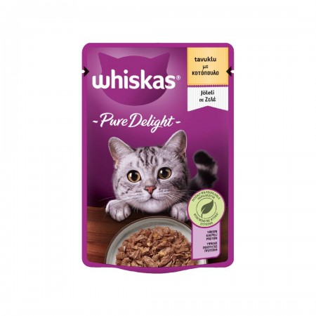 WHISKAS PURE DELIGHT ΦΑΚΕΛΑΚΙ ΚΟΤΟΠΟΥΛΟ 85gr