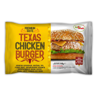 TEXAS CHICKEN BURGER ME ΜΠΕΙΚΟΝ,ΤΥΡΙ,SAUCE,ΚΑΡΑΜΕΛΩΜΕΝΟ ΚΡΕΜΜΥΔΙ 240γρ